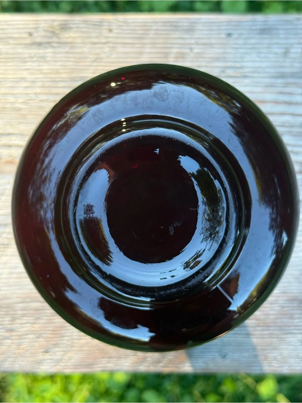 Vintage Ruby Red Glass Bulb Vase